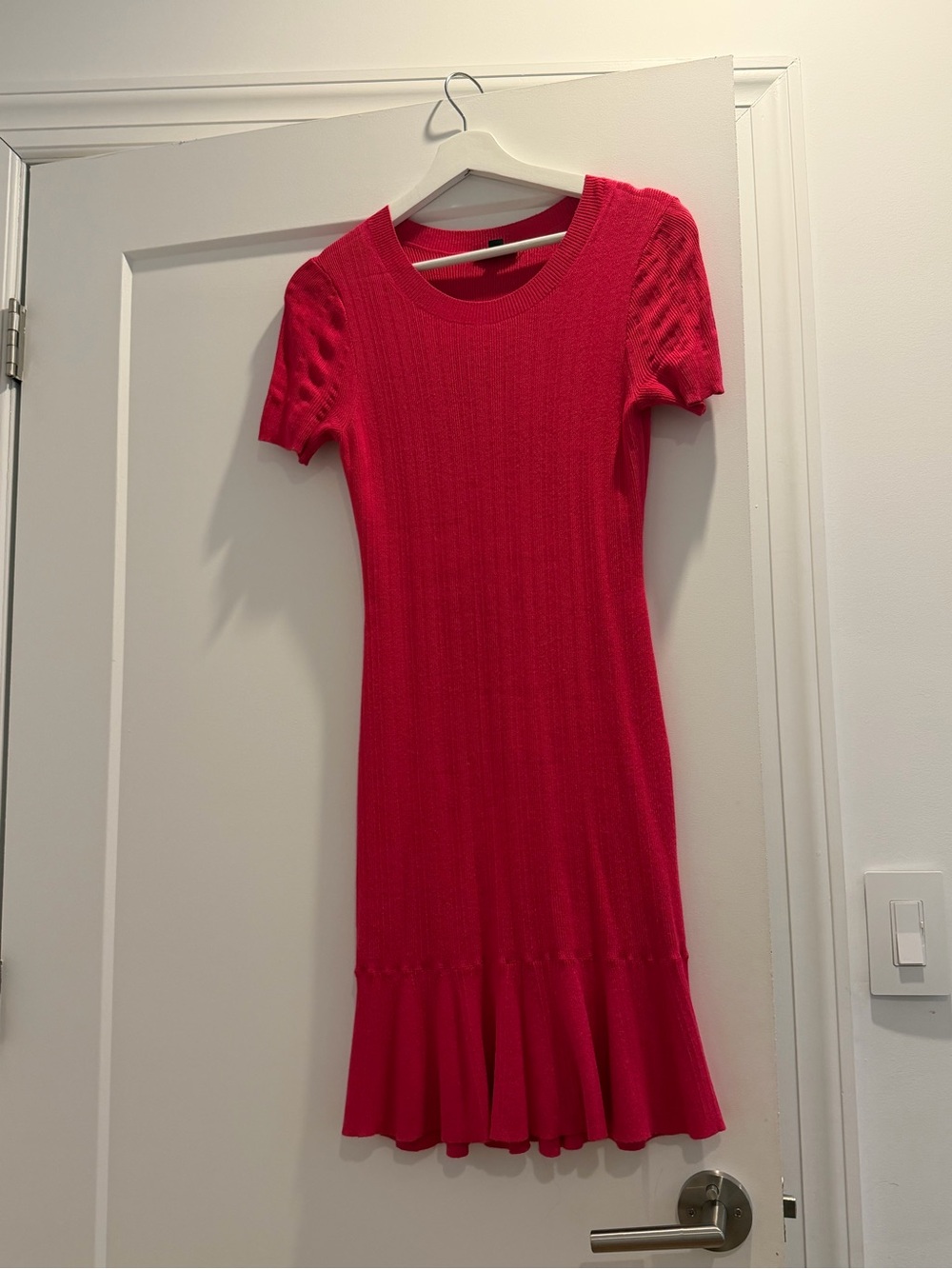 J. Crew Vibrant Red Short-Sleeve Midi Dress